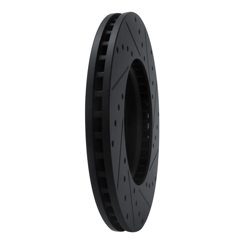 Buick Enclave Brake Rotor (1) - Front Right - R1 Concepts - Drilled & Slotted - Black - `17-`25